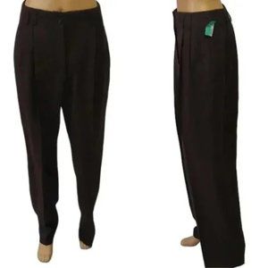 Vintage Brown Wool Ultra High Waist Dress Pants Liz Claiborne Trousers Deadstock